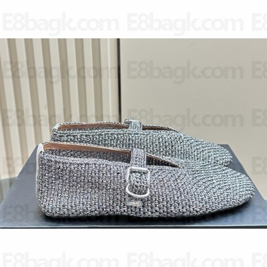 Alaia Woven Ballet Flats grey 1113-2024