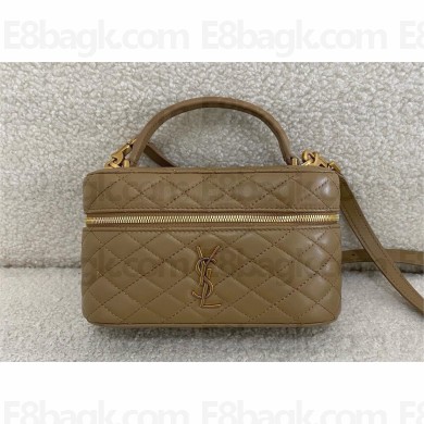Saint Laurent GABY vanity bag in lambskin khaki(original quality)