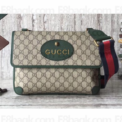 Gucci Web GG Supreme Messenger Bag 495654 Green 2018