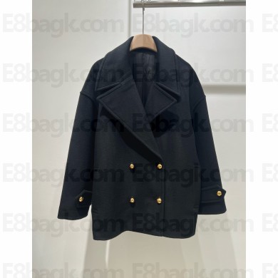 LOEWE Pebble peacoat in wool black 2024