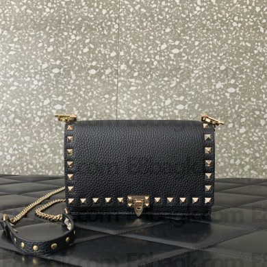 VALENTINO GARAVANI Rockstud Grainy Leather Crossbody In Black 02 2024