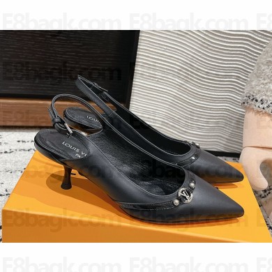 Louis Vuitton 6AM Slingback Pump 1AGZIF Black Lambskin heel 5.5cm 2025