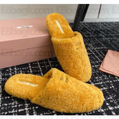 Miu Miu shearling slippers orange 1122-2024