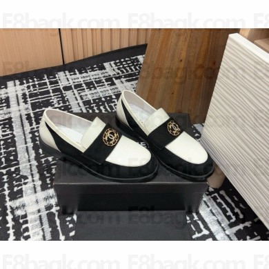 Chanel suede/calfskin  Women's Loafers white/black For Women 2024