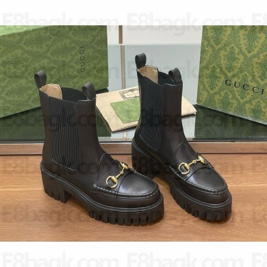 GUCCI Women's Horsebit Damenstiefel mit Profilsohle black 2024