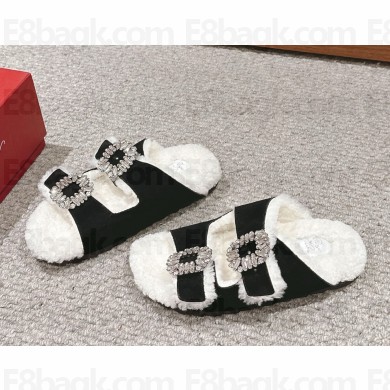 Roger Vivier VIiv Winter strass Buckle Mules in black 2024