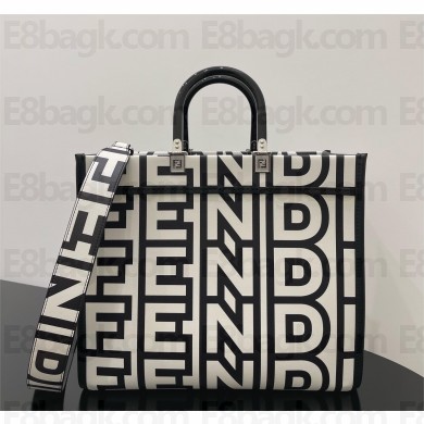 Fendi Sunshine Medium Two-tone printed leather Fendi Roma Capsule shopper 2022