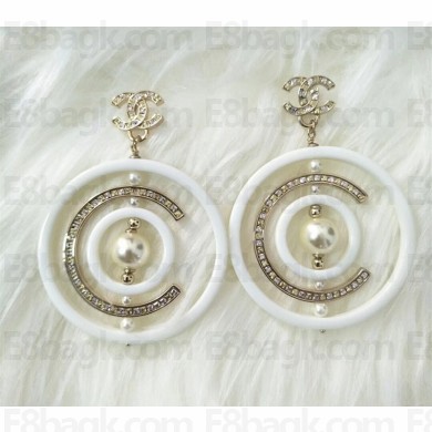 Chanel Earrings A53142 White Resin/Crystal 2018