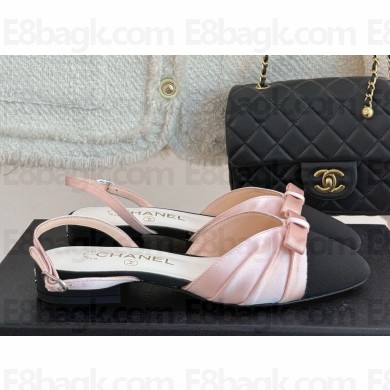 Chanel Slingbacks Silk Satin & Grosgrain pink heel 2cm G45875-2025