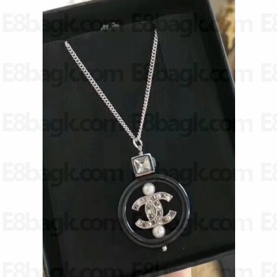 Chanel Necklace with CC Resin Loop Black 2018