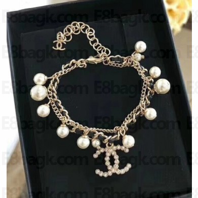 Chanel Bracelet A58227 Gold/Black/Pearly White 2018