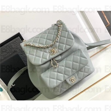 chanel medium calfskin duma backpack gray AS3618 2023