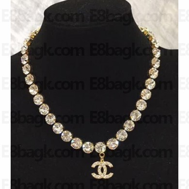 Chanel Crystal Pendant Short Necklace 2018