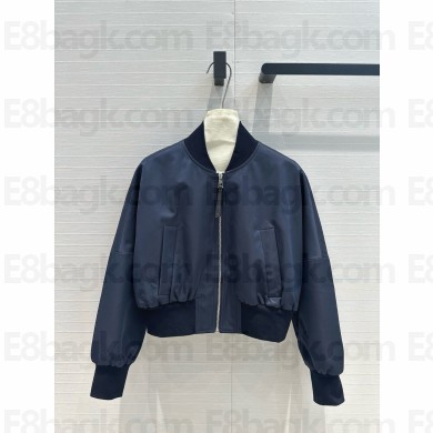 LOEWE Bomber jacket in cotton and silk BLUE 2024