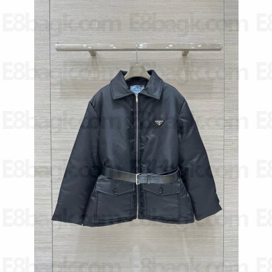 Prada Re-Nylon down jacket with belt black 292200 2024 