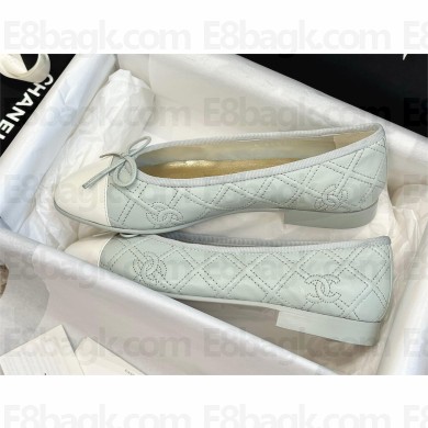 Chanel Lambskin & Patent Calfskin Ballerinas G40110 Blue 2023