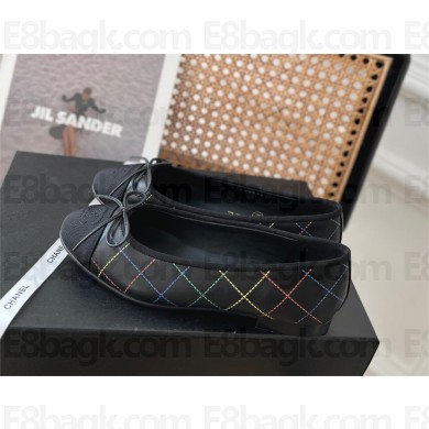 Chanel quilting leather& Grosgrain Ballerinas black 2023 