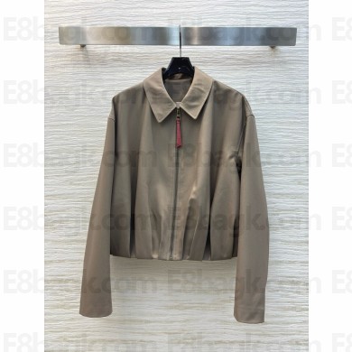 LOEWE Cotton and silk twill blouson KHAKI 2025