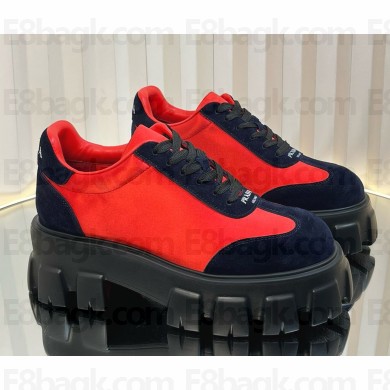 Prada women/men platform 4.5cm lace-up suede leather sneakers 02-2025