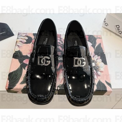 Dolce&Gabbana loafer in patent leather with DG logo black 2025