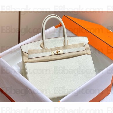 Hermes Birkin 30 Bag In togo Leather with gold hardware white