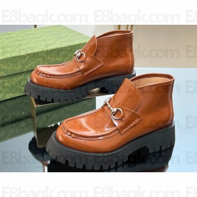 Gucci ankle boot with Horsebit 764204 Leather Brown 2023