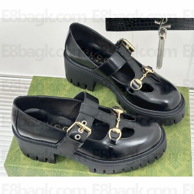 Gucci loafer with Horsebit 758285 Leather Black 2023