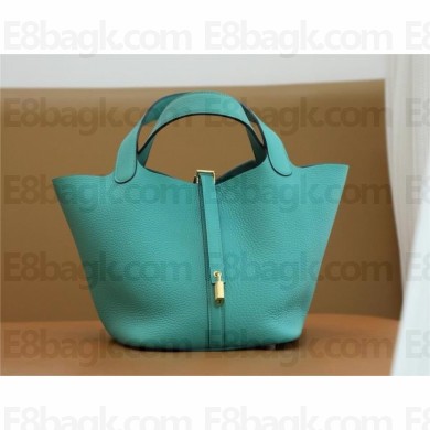 Hermes Picotin Lock Bag in original togo leather vert verone(handmade)