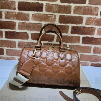 Gucci GG Matelasse Leather Top Handle Bag ‎702242 caramel 2022