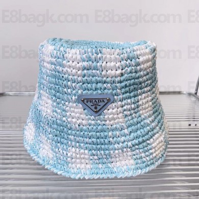 PRADA Crochet bucket hat light blue 2023