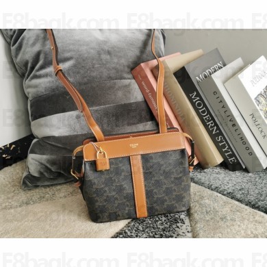 celine celine Teen Cabas de France in Triomphe Canvas and calfskin tan