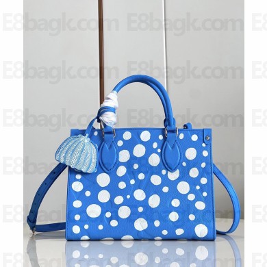 LV x YK OnTheGo PM BAG M46424 bleu blanc 2023