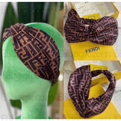 fendi Brown silk bandeau top FF Band 2023