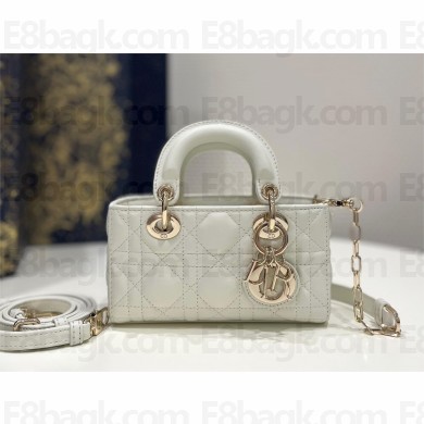dior Micro Lady D-Joy Bag in white Cannage Lambskin 2023