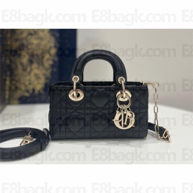 dior Micro Lady D-Joy Bag in black Cannage Lambskin 2023