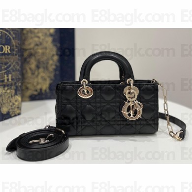 dior small Lady D-Joy Bag in black Cannage Lambskin 2023