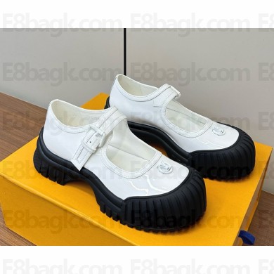 Louis Vuitton Ruby Flat Mary Jane white Patent calf leather 1122-2024