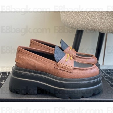 Alexander Wang Carter platform leather loafers black/brown 2025