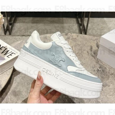 CELINE CNY BLOCK SNEAKERS WITH WEDGE in CALFSKIN blue/white 2025