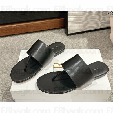 The Row Signum leather Flat Sandal black 2025