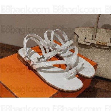 Hermes harmonie sandal in calfskin white 2023
