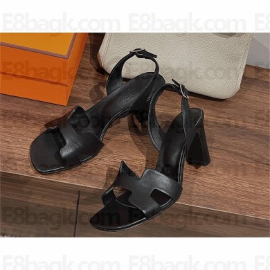 Hermes Eternite 80 sandal in calfskin black 2023