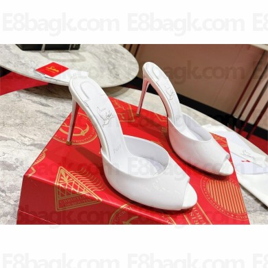 Christian Louboutin Me Dolly 85mm Patent Leather Mules white 2023