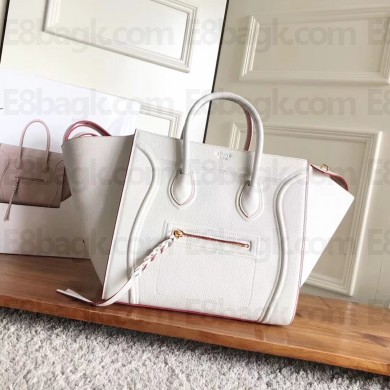 celine grained calfskin phantom luggage white/red