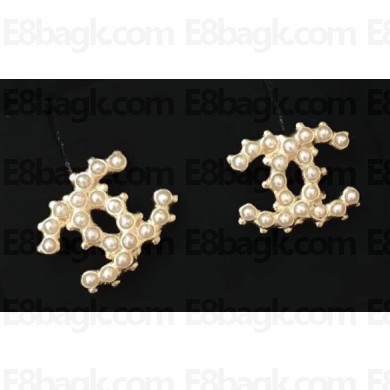 Chanel CC Stud Earring Silver/Black 2018