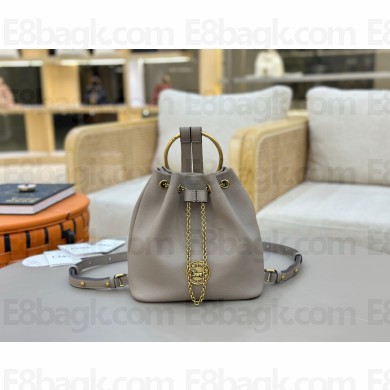 Chloe Small Bracelet backpack in grained leather gray 2025