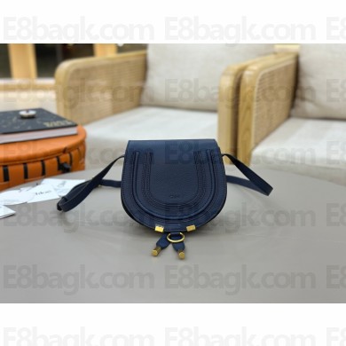 Chloe Marcie Mini leather shoulder bag navy blue 2025