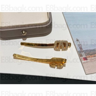 Valentino Garavani  VLogo Signature crystal-embellished hair clips