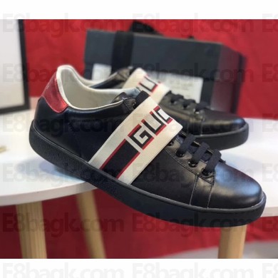 Gucci Ace Sneakers with Gucci Stripe 525269 Black 2018