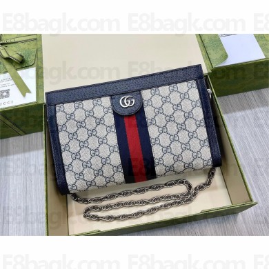 Gucci Ophidia jumbo GG small shoulder bag 503877 black and blue 2023